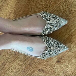 badgley mischka rhinestone flats